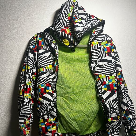 VTG Volcom Trippy Monster Zip Up Jacket Rain Coat Kids small - Picture 5 of 8